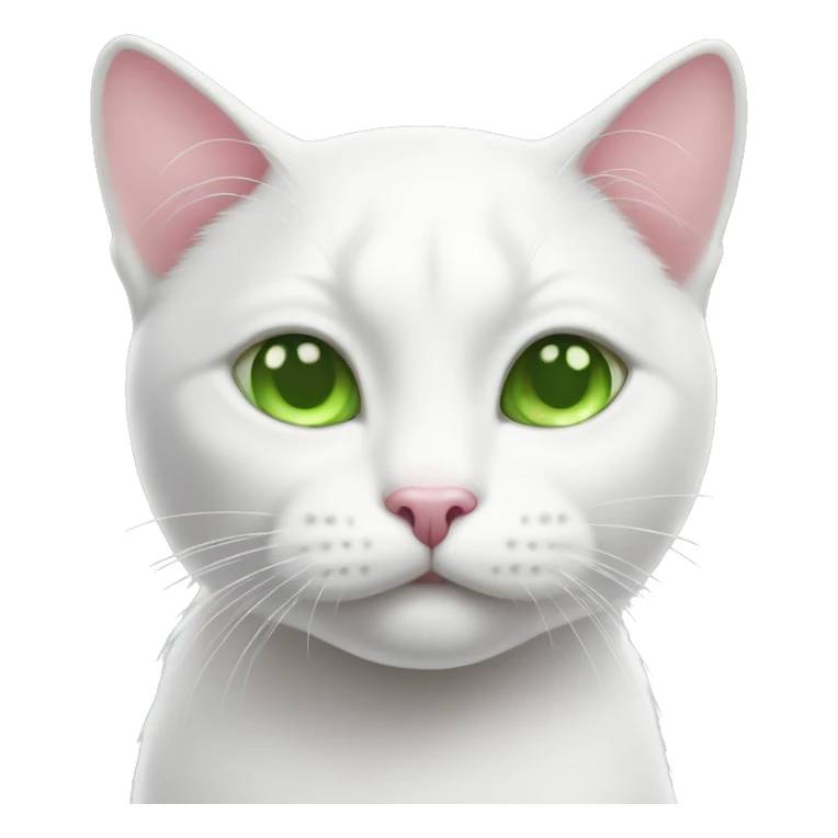 white cat with green eyes and pink nose  sticker