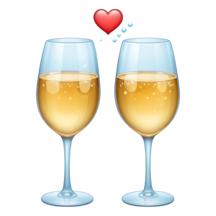 two glasses touching each other in a toast with a heart in the background sticker
