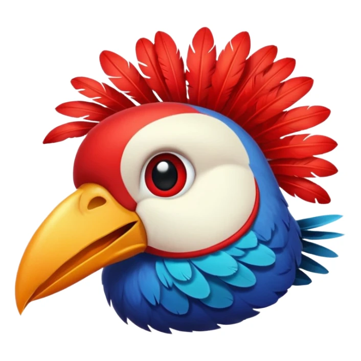 A bird carrying a red flower in its mouse  sticker