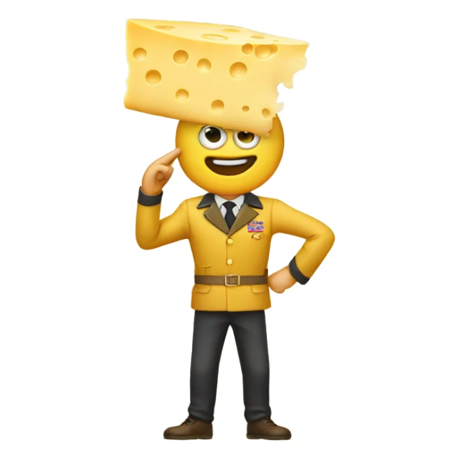 Saluting but made of cheese sticker