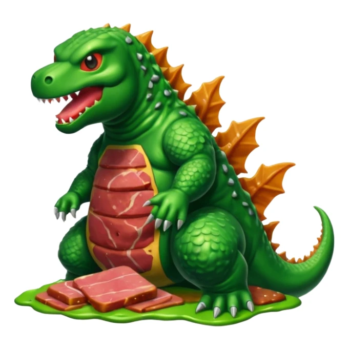  SPAM meat godzilla slop art sticker