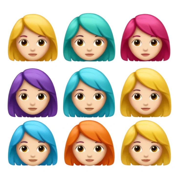 una cabeza con pelo de diferentes colores sticker