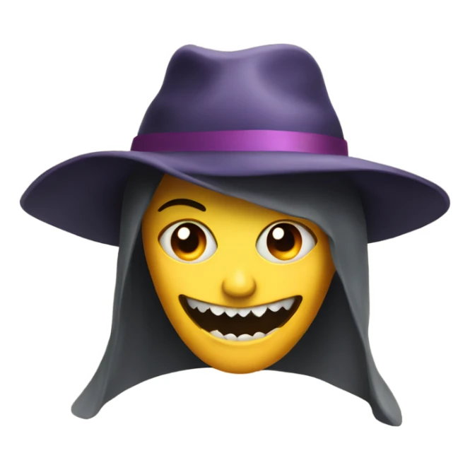 Scary hat on a lady sticker