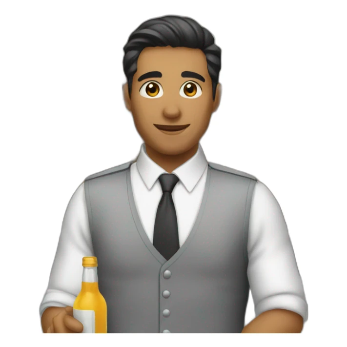Bartender delivering drink sticker