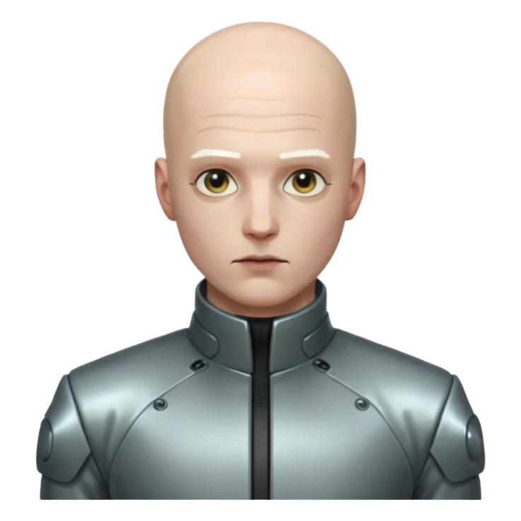 cyberpunk man whihout hair sticker