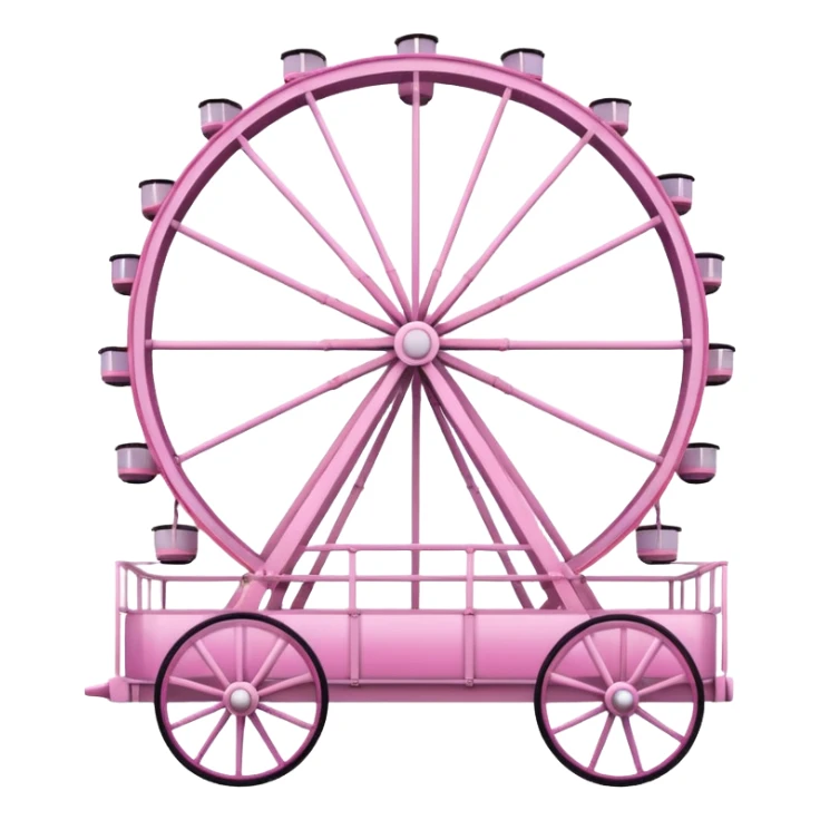 mix light pink dark pink and white girly theme park Ferris wheel sticker