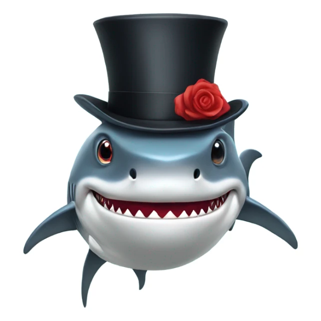 Shark with a top hat sticker