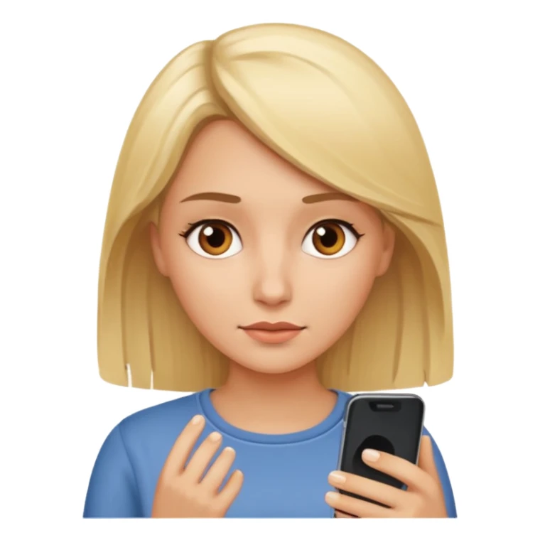Brown eye blondie on her phone sticker