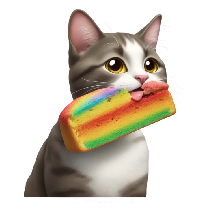 Cat eating italian rainbow cookie sticker