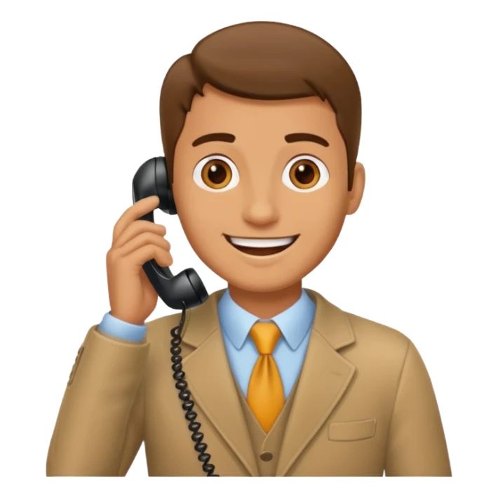 man talking on the phone sticker