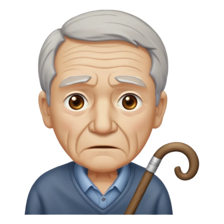 old man with Resentment - bitter indignation at having been treated unfairly - waving cane sticker