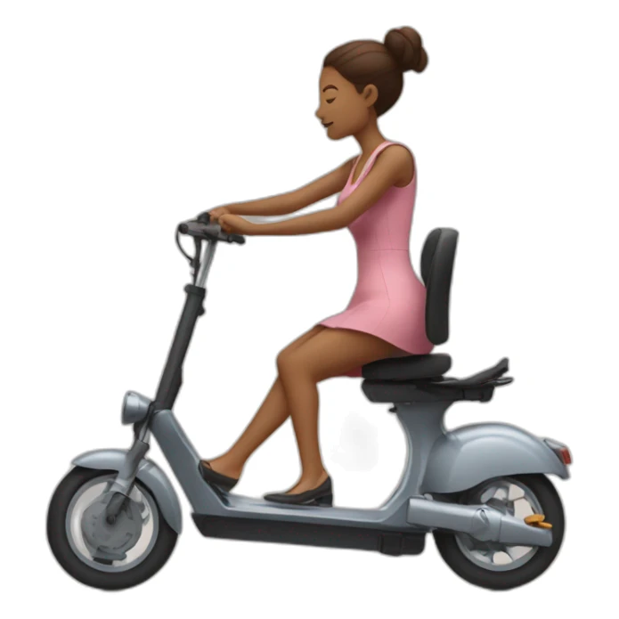 women destroys electric scooter sticker