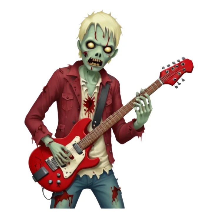 Zombie playing a heavy metal guitar sticker