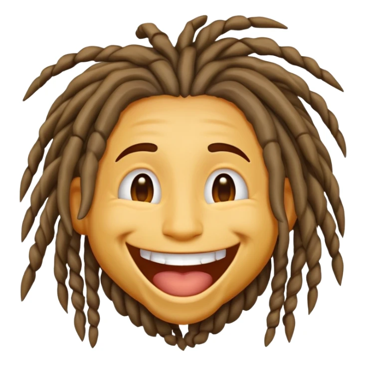 Add dreads, close to travis hunter, to the laughing emoji  sticker