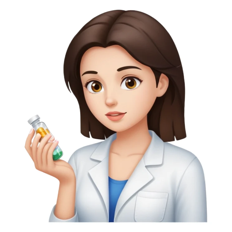 Beautiful fit brunette girl taking pills  sticker