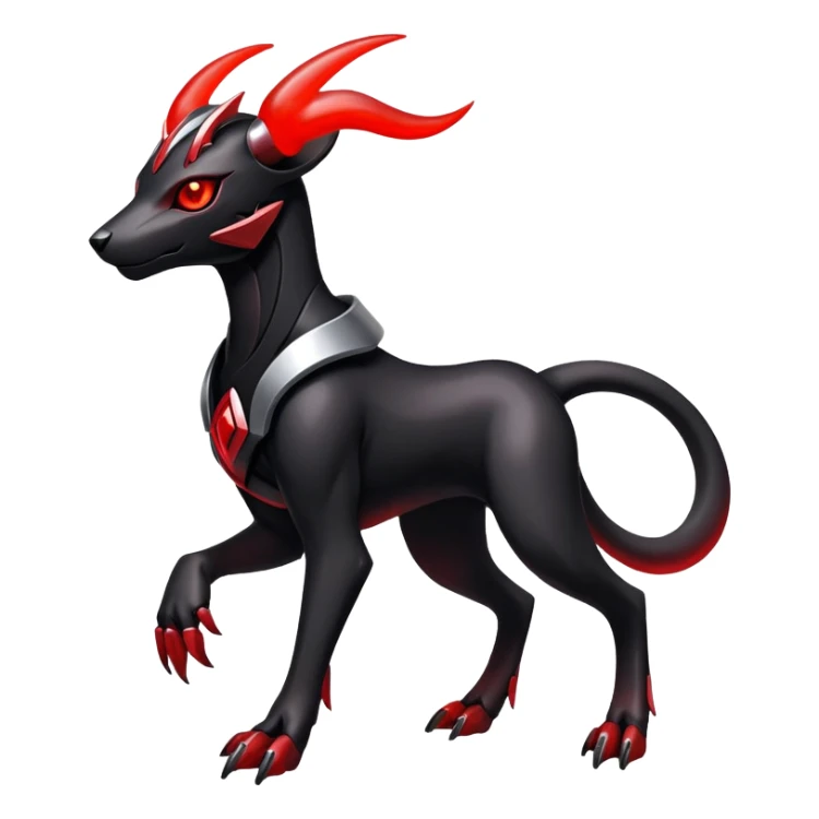 Shiny Gothic Exotic Futuristic Houndoom-Genesect-Pokémon-Fakémon-hybrid-creature sticker