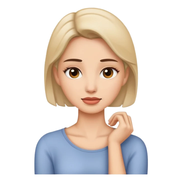 create a woman holding her neck  sticker