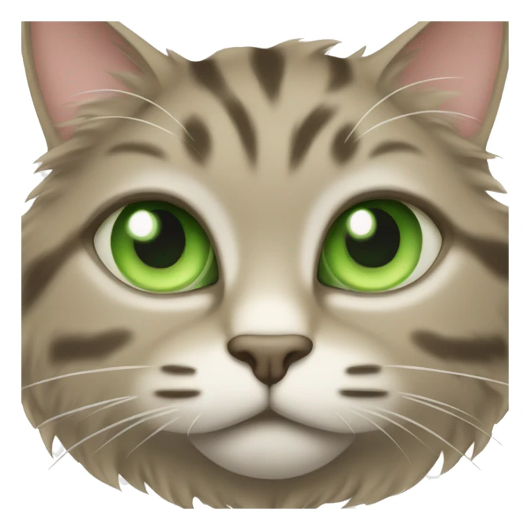 Fluffy tabby cat with light green eyes  sticker