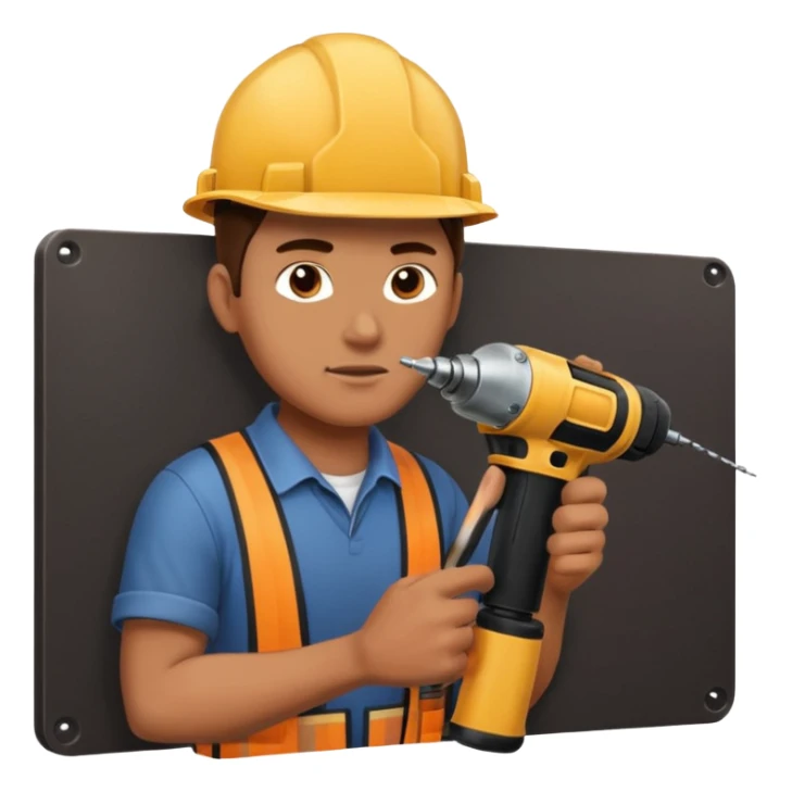 it's ok, but i want to see him from the left side, while is drilling a dark panel sticker