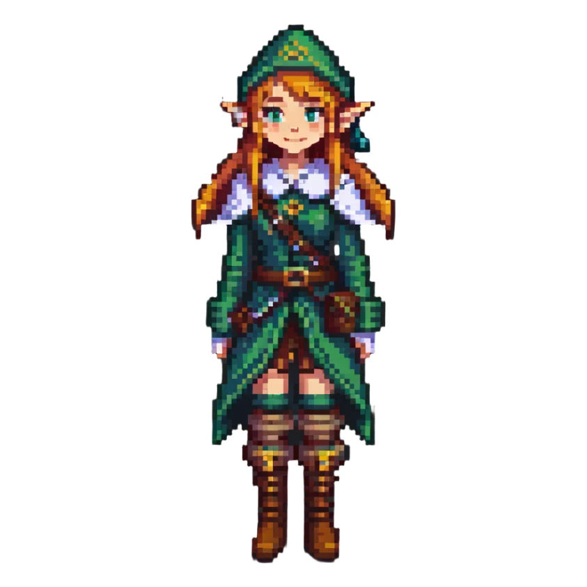 female elf adventurer sticker