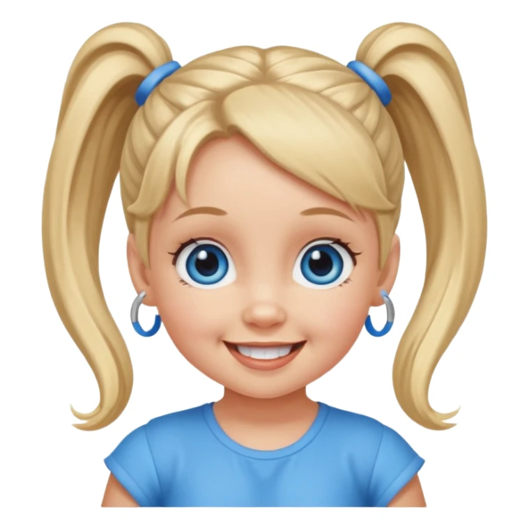 Baby Spice with blue eyes, ponytails hair sticker
