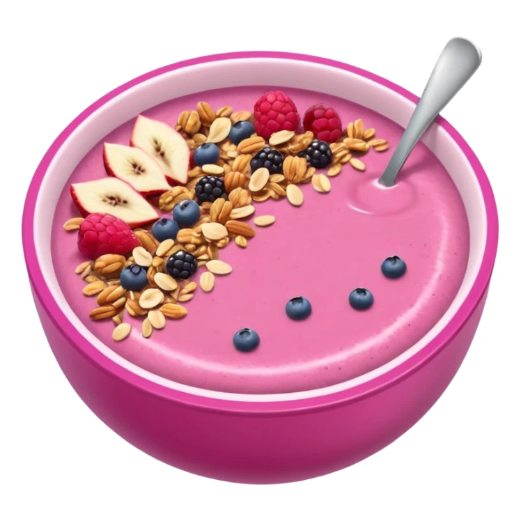 Pink smoothie bowl with granola sticker