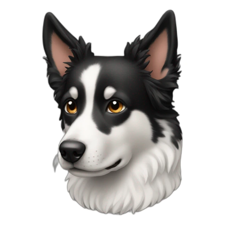 Black and white dog looking like an australien shepard side profile sticker