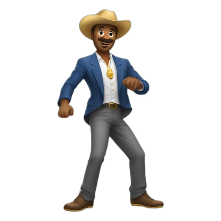 Hombre mayor con canas y bailando salsa sticker