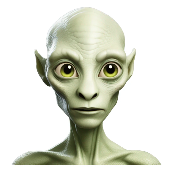 a Reptilian alien white woman full body sticker