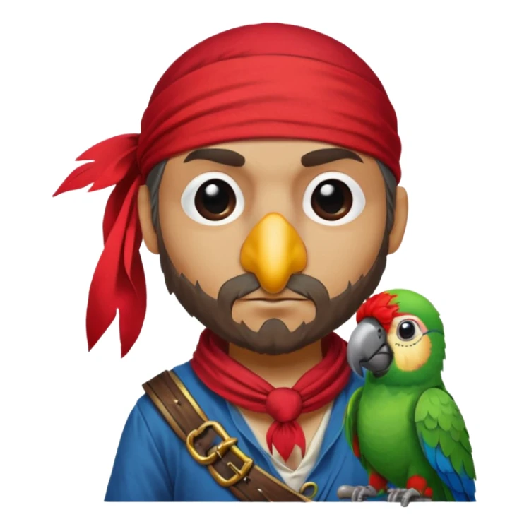 pirate and parrot sticker