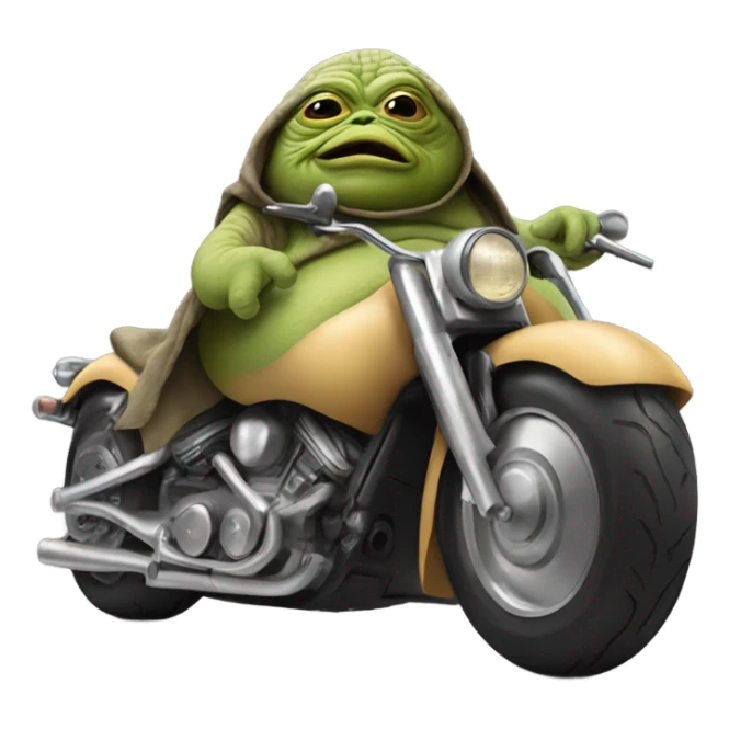 Jabba the hut on a motorcycle  sticker