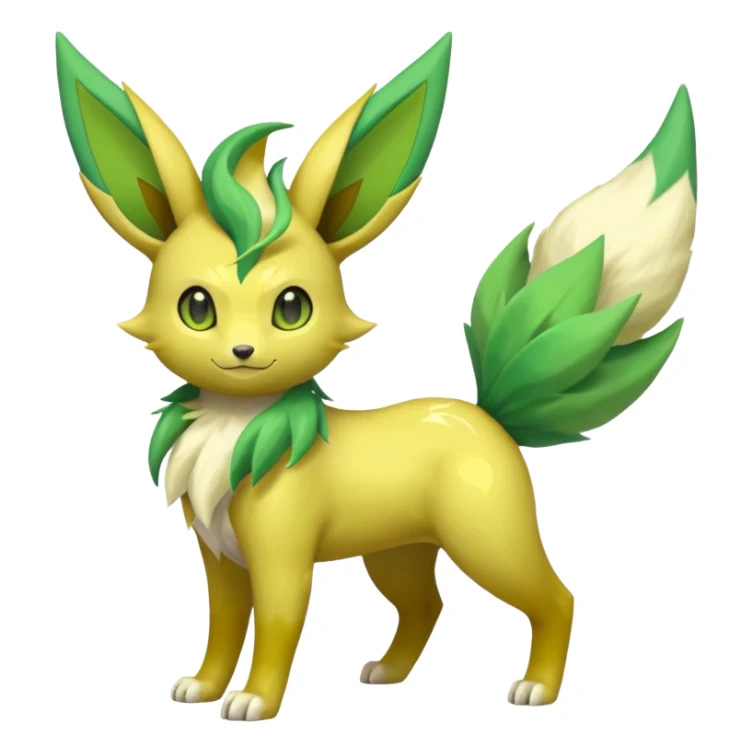 Shiny 4-legged Electrike-Virizion-Leafeon-Sprigatito-fusion, full body sticker