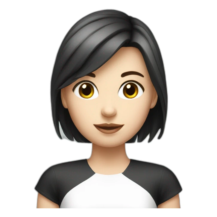 girl racer head, white black dress sticker