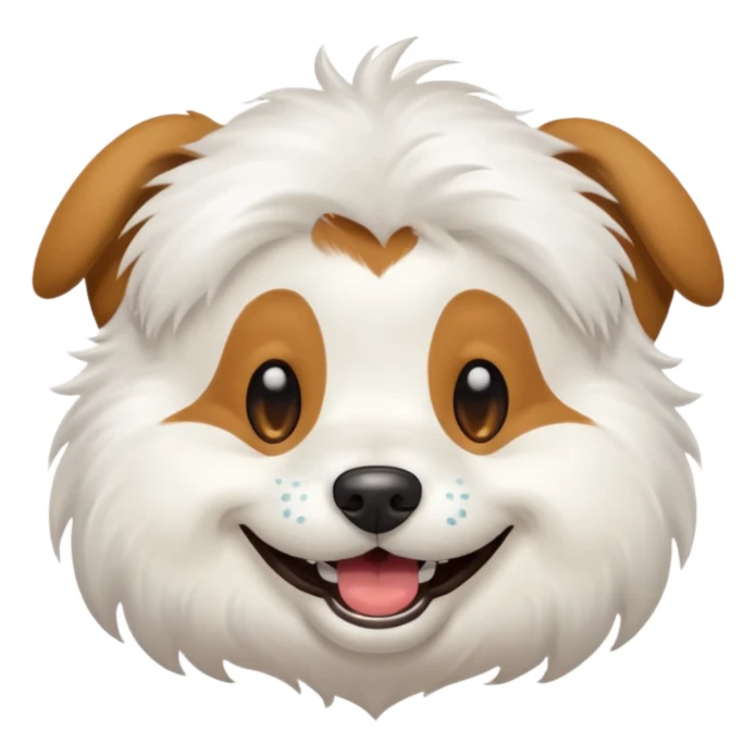 Create a very much laughing dog emoji with tears in his eyes sticker