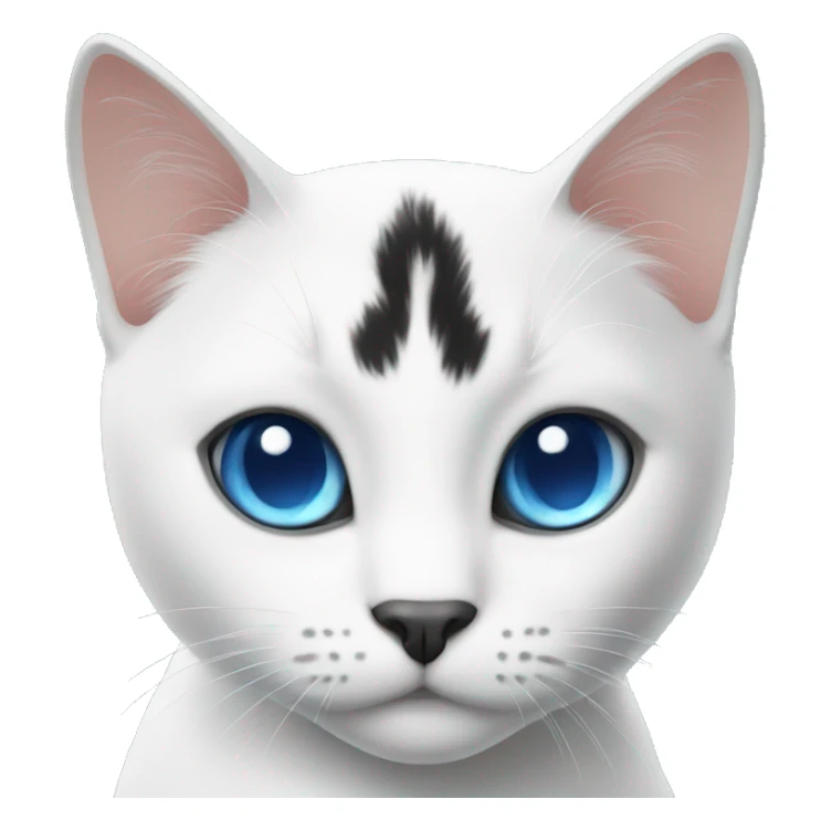 white and black cat with blue eyes sticker