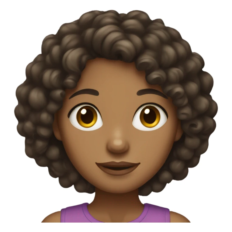 Dark brown curly hair girl with olive skin sticker
