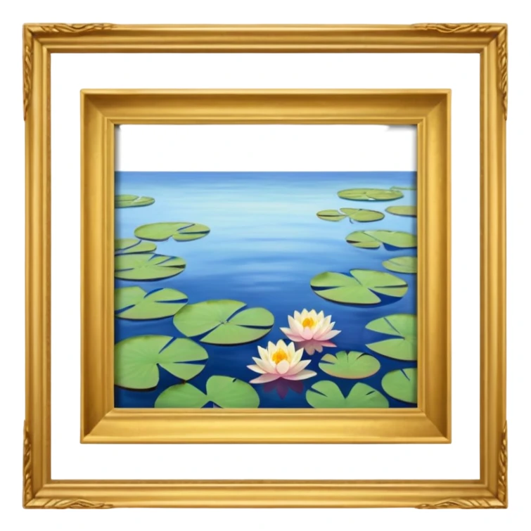 A gold picture frame with a Monet style painting in it. sticker