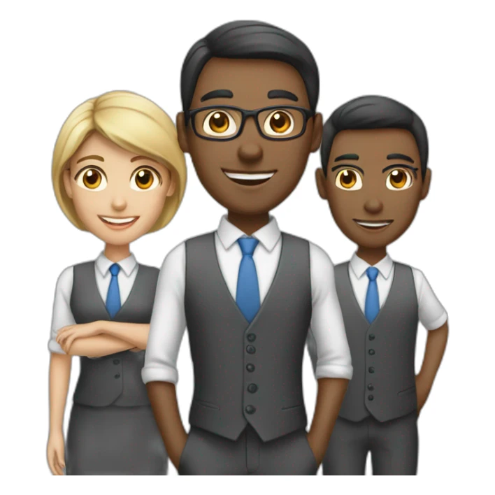 business team of 3 person sticker