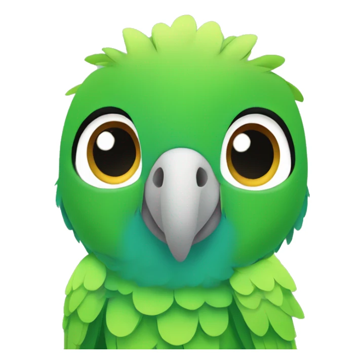 The front face of a baby Amazon parrot in Japanese animation style sticker