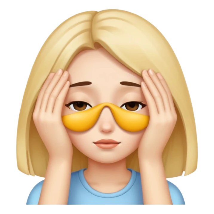 girl covering her eyes  sticker