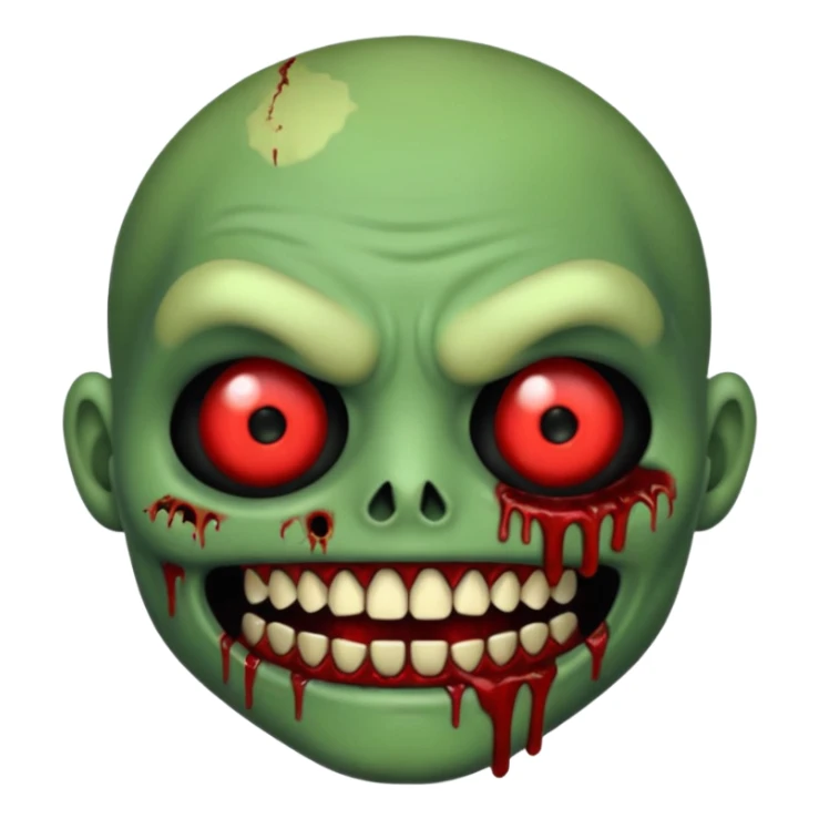 Zombie emoji with black grills  sticker