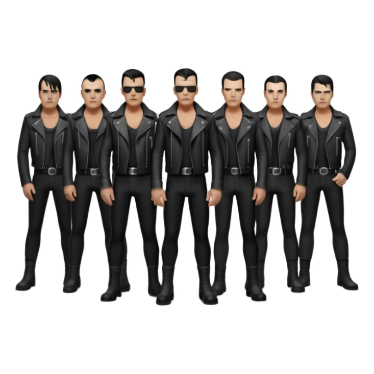 Whole rammstein band standing as a group sticker
