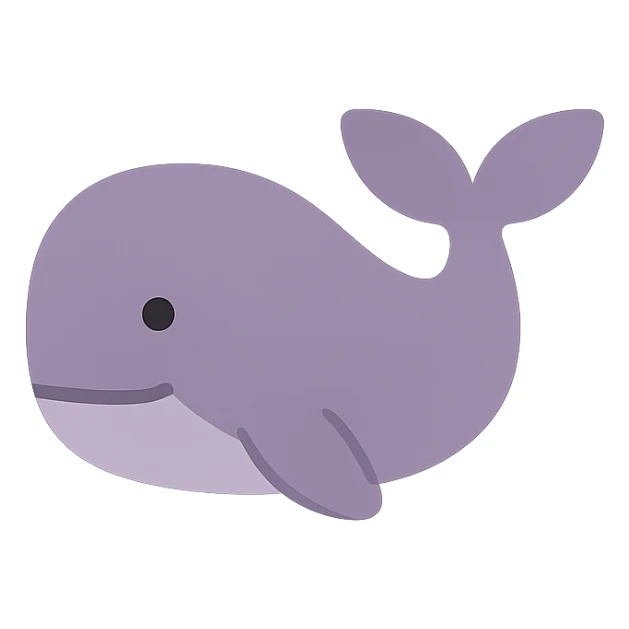 A dull purple whale sticker