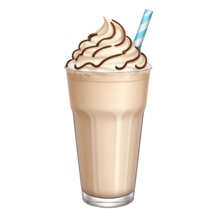 milkshake emoji with a cute face and a side swoop haircut sticker