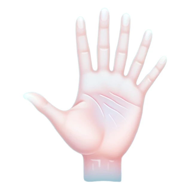  -- ethereal glowing hand palm lines-- 5 fingers reading palm 
 sticker