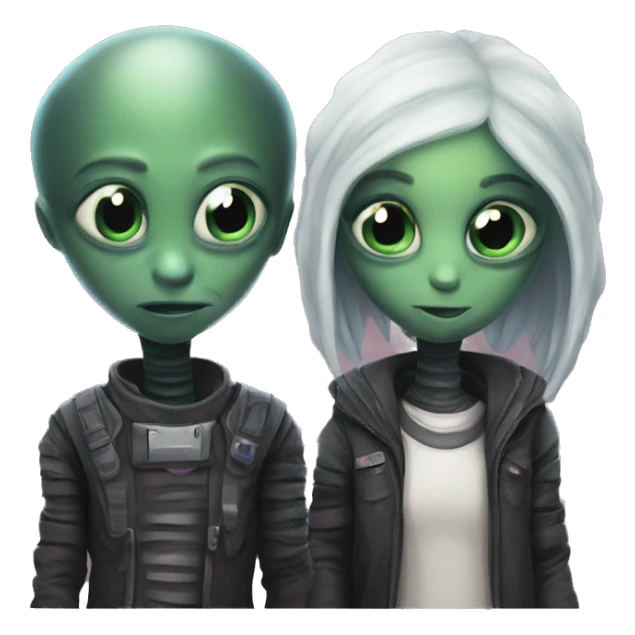 Alien like xeno in love couple sticker