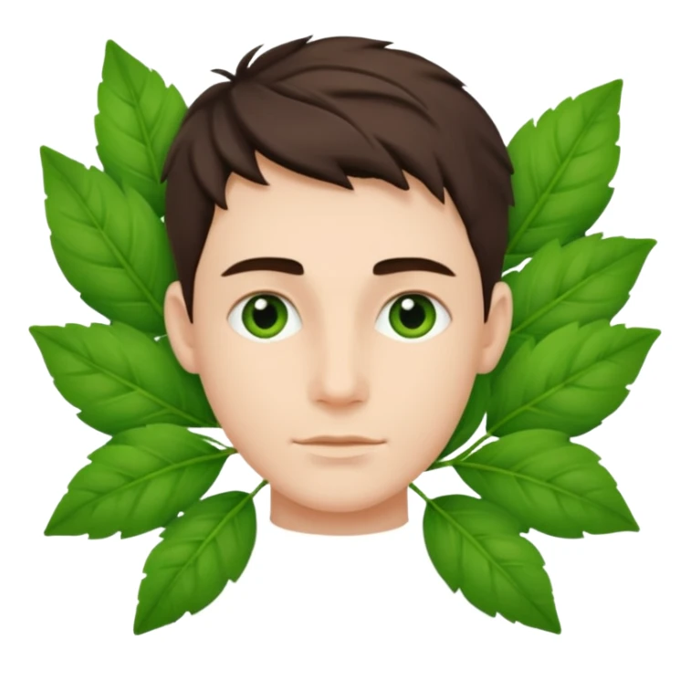 Adam, with fresh green leaves woven together sticker
