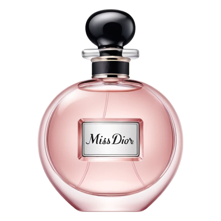 Miss Dior perfume bottle, elegant, floral, feminine, soft pink sticker