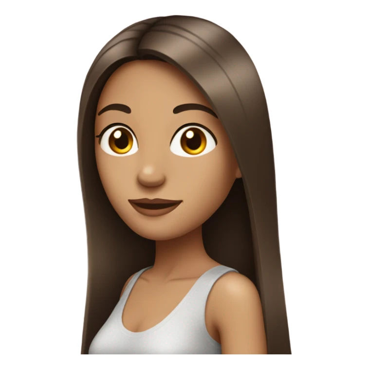 Very beautiful brunette girl with straight hair sticker