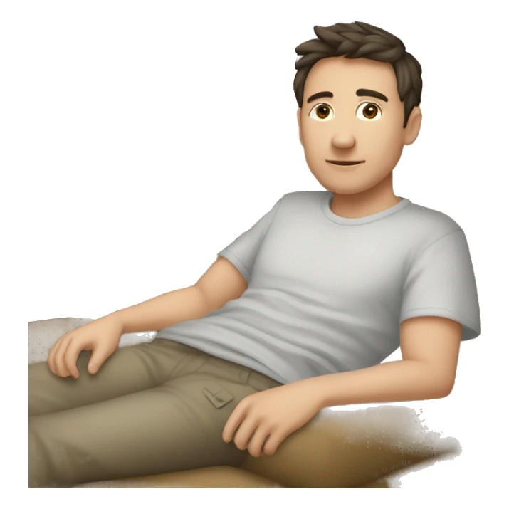 Garçon couché ayant l'air ennuyé sticker